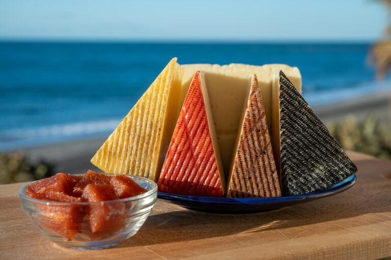 Assortment,Of,Spanish,Hard,Cheeses,,Curado,,Manchego,,Goat,Cheese,Served