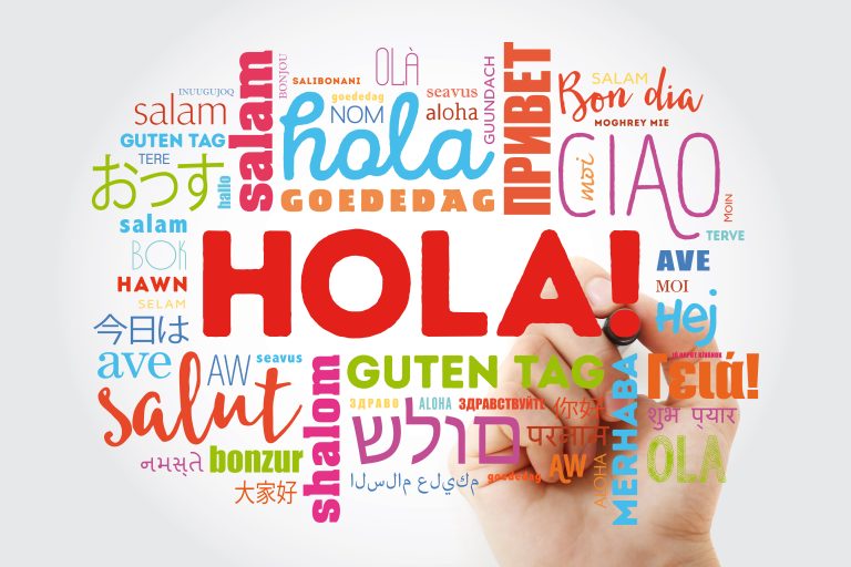 Hola!,(hello,Greeting,In,Spanish),Word,Cloud,In,Different,Languages