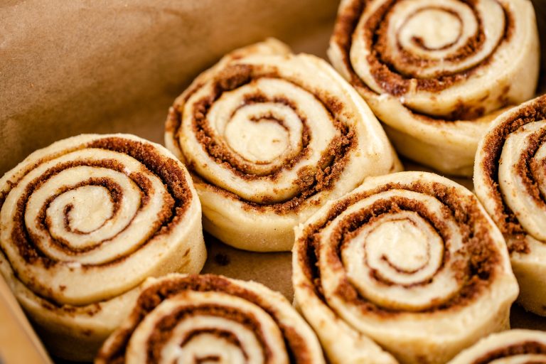 Cinnamon,Roll,Dough,Ready,To,Go,In,The,Oven