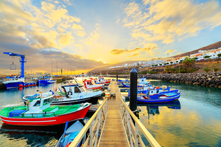 Sunset,Over,A,Port,In,Gran,Tarajal,,Fuerteventura,,Canary,Islands