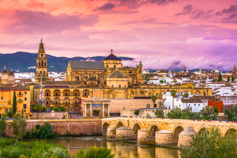 Cordoba,,Spain,At,The,Mosque-cathedral,And,Roman,Bridge.