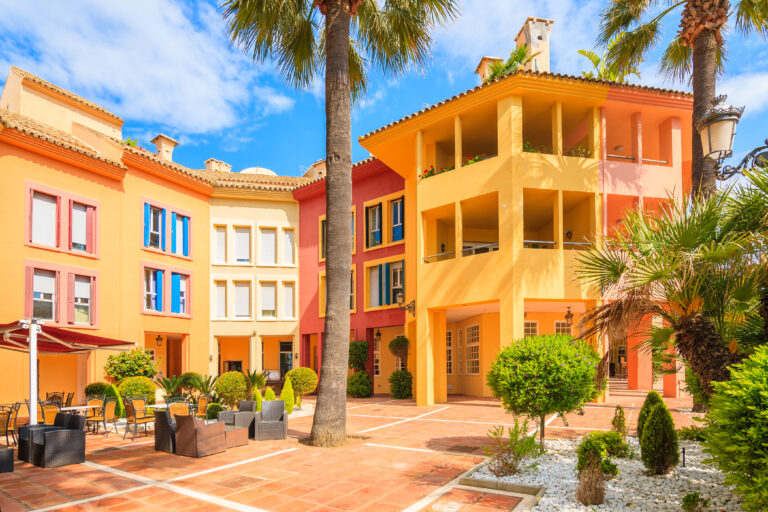 Beautiful,Colorful,Houses,In,Sotogrande,Marina,,Andalusia,,Spain
