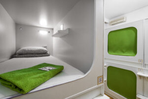 Kapselhotell for €35 per natt